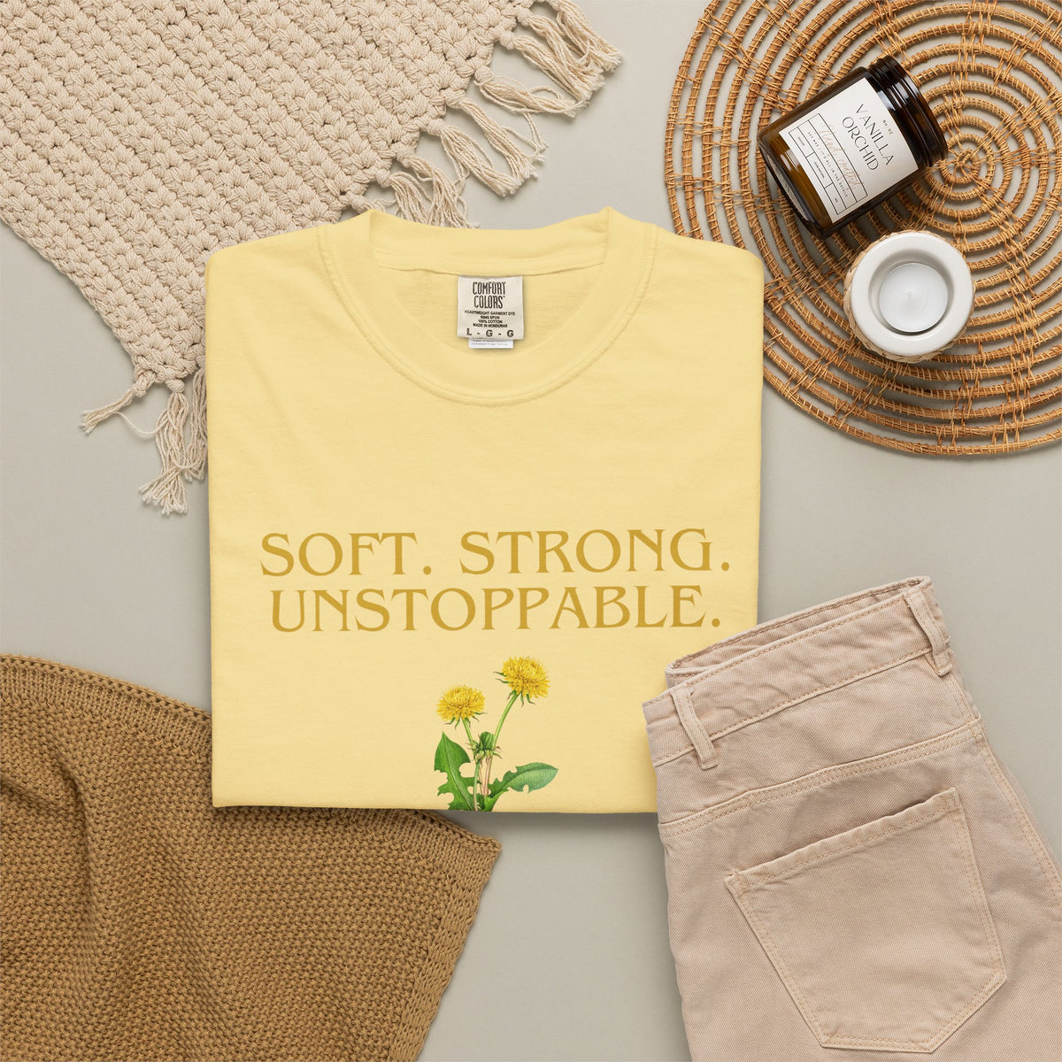 Soft. Strong. Unstoppable. T-Shirt — Floral Empowerment Tee
