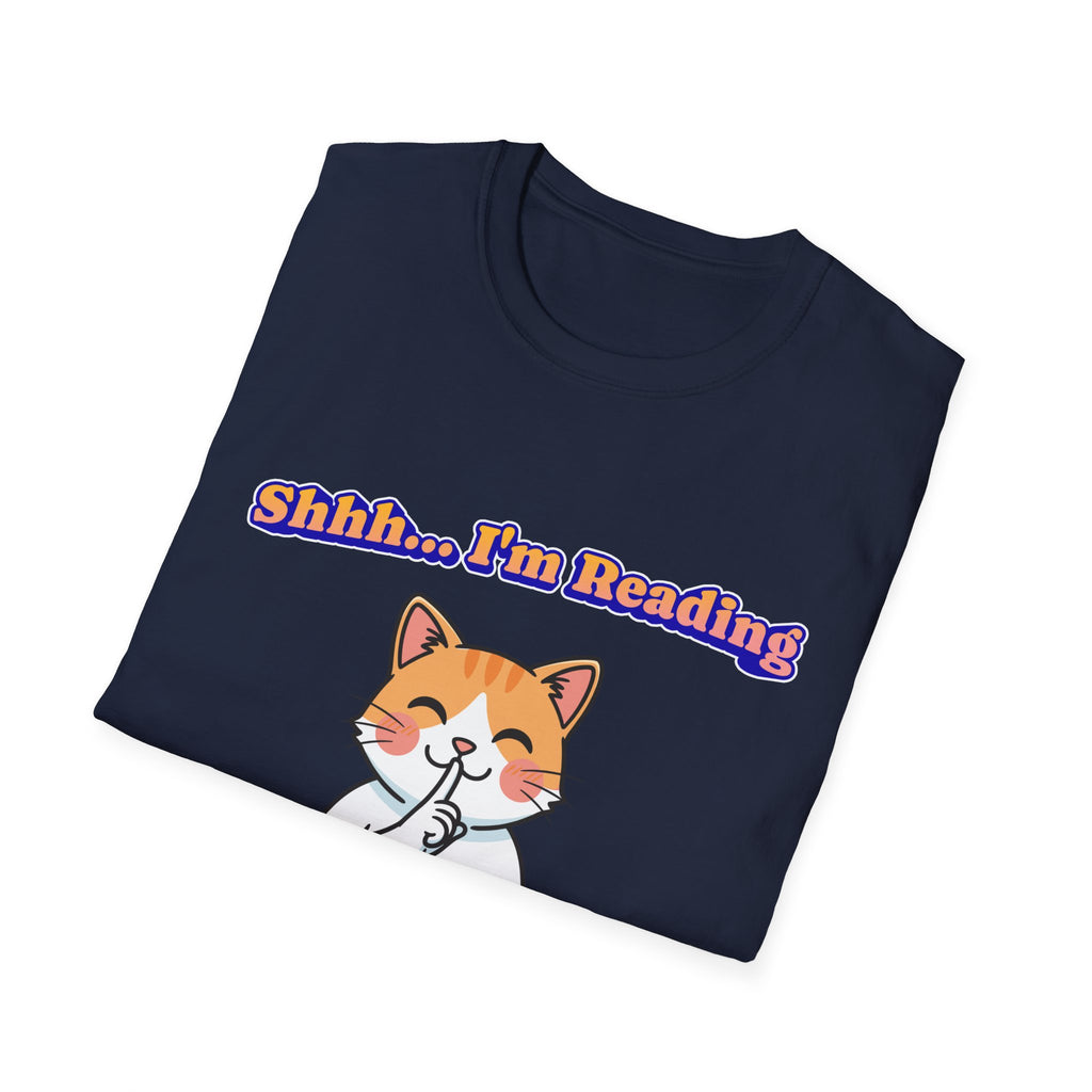 Shhh I'm Reading Cat T-Shirt | Funny Cat & Book Lover Gift Tee for Readers