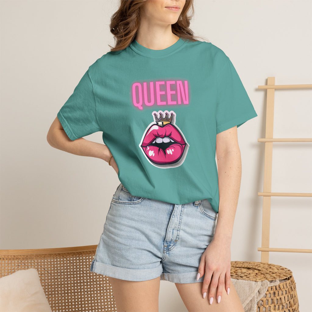 Queen Lip Graphic T-Shirt — Feminine Crowned Lips Tee