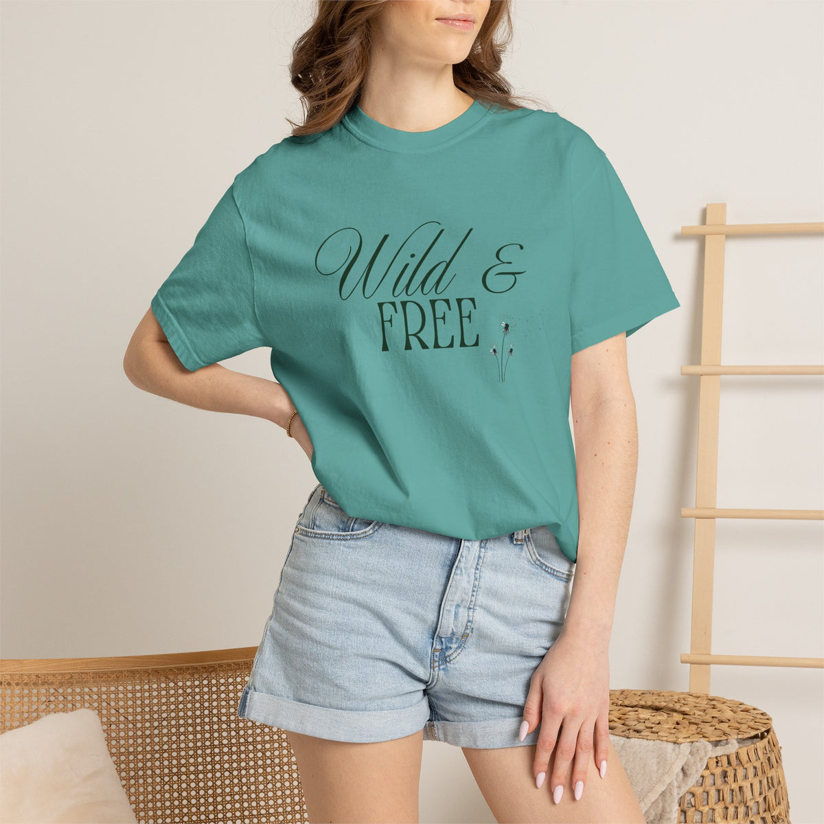 Wild & Free Script T-Shirt | Boho Nature Graphic Tee