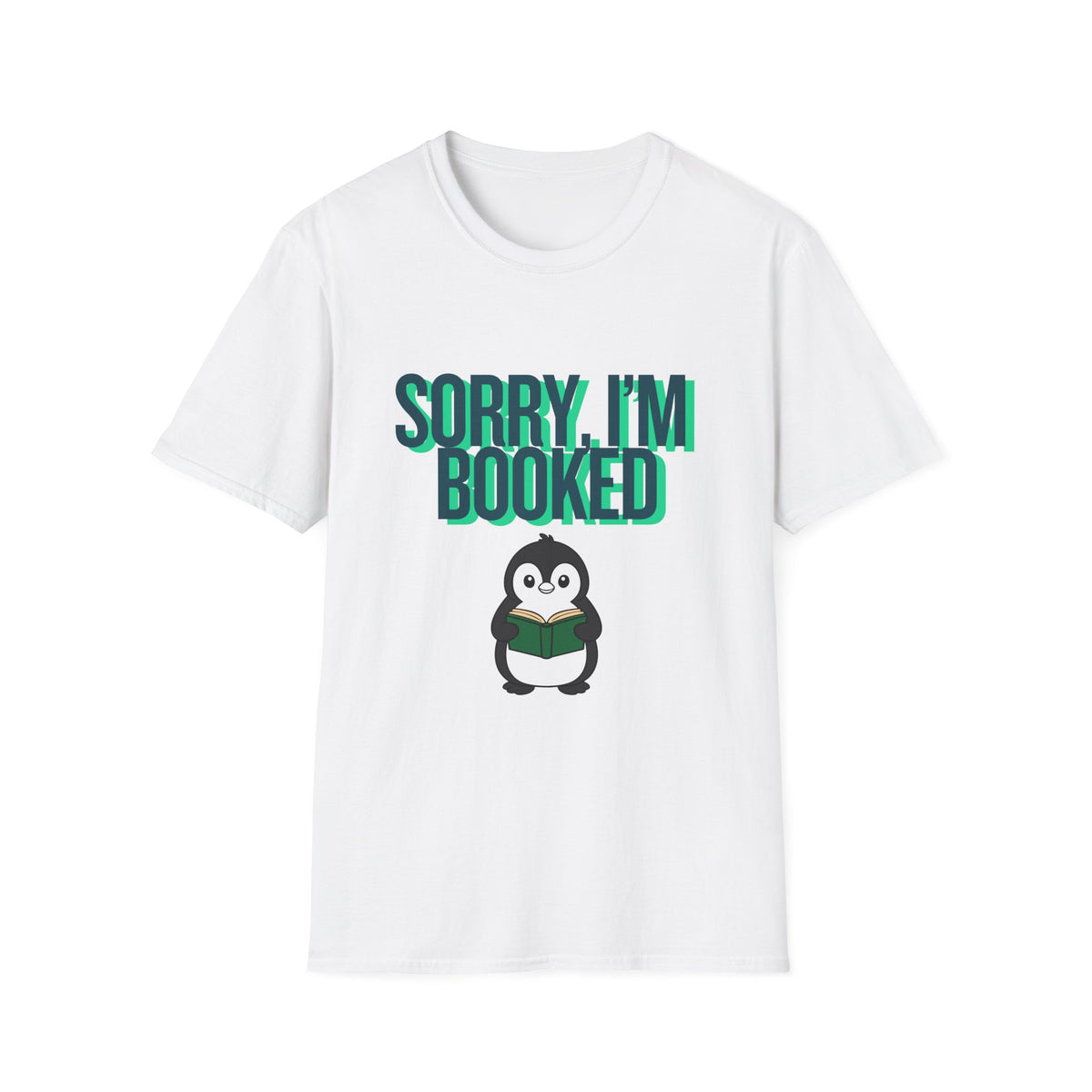 Sorry I'm Booked Penguin Reading Tee | Cute Book Lover Gift T-Shirt for Bookworms & Readers