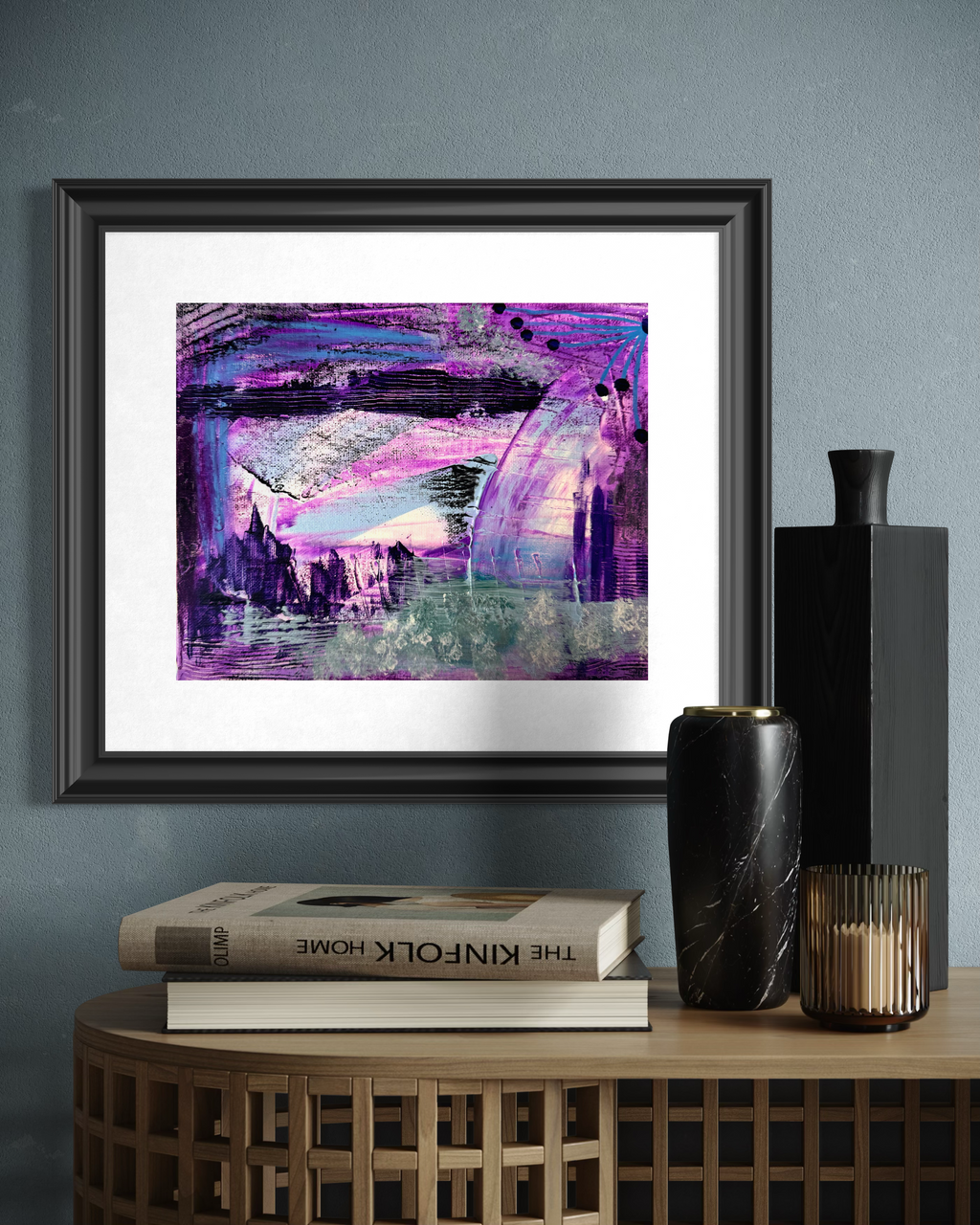Lavender Forest Giclée Abstract Art Print | Passepartout Mounted Fine Art Print | Modern Colourful Wall Art