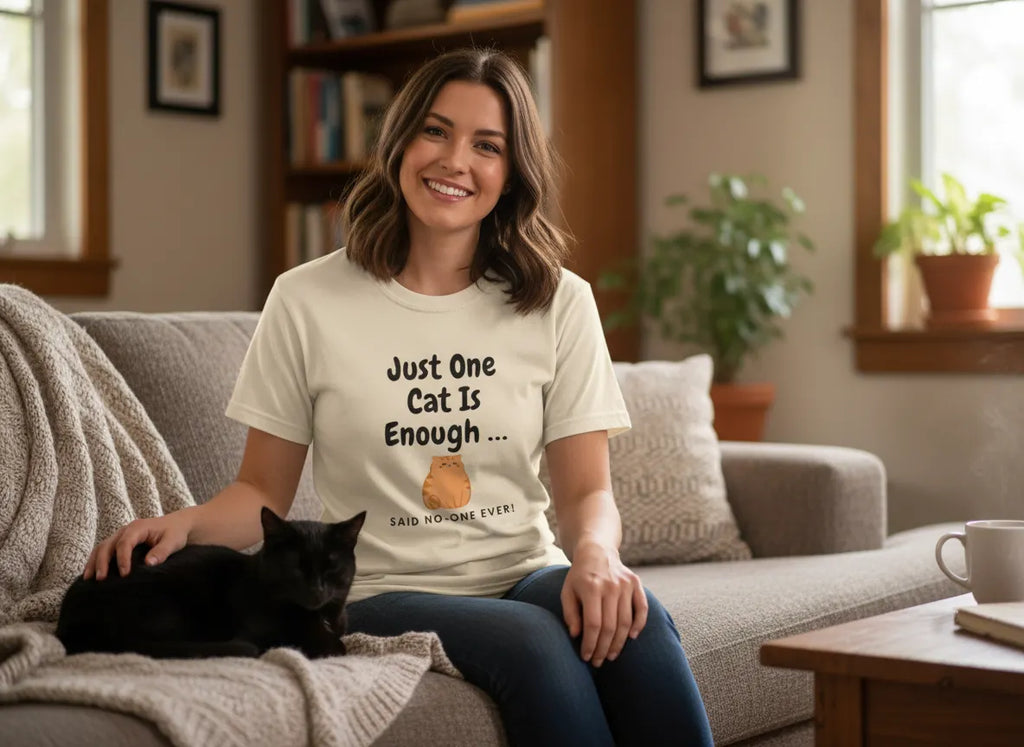 Just One Cat Is Enough T-Shirt | Cute Orange Cat Lover Gift Tee for Cat Mums