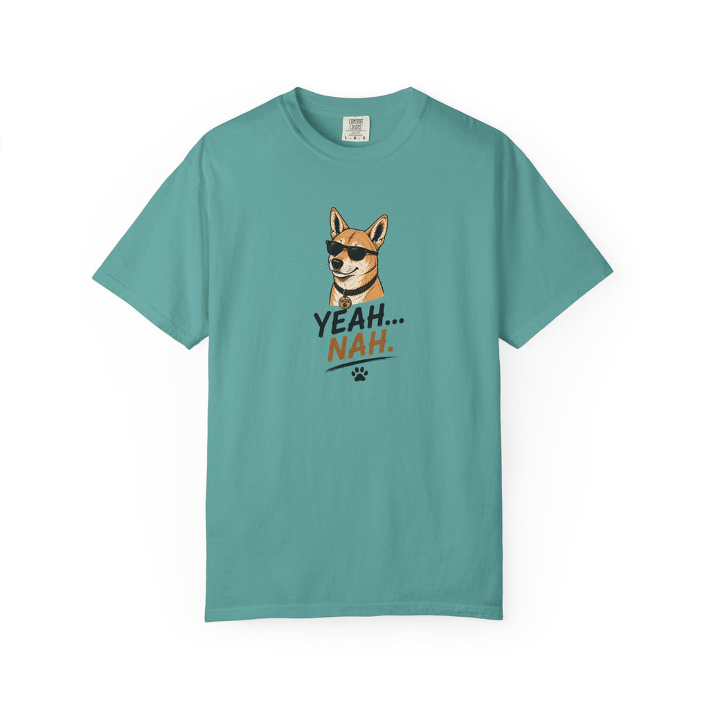 Cool Sunglasses Dog Yeah Nah T-shirt | Funny Dingo Paw Graphic Tee