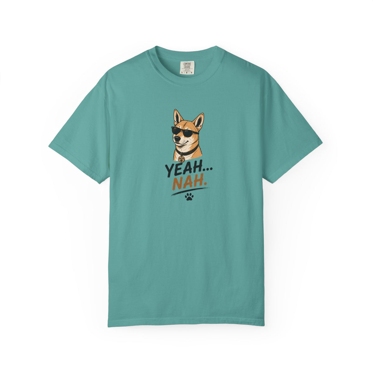 Cool Sunglasses Dog Yeah Nah T-shirt | Funny Dingo Paw Graphic Tee