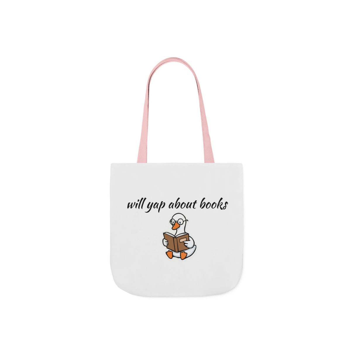 Will Yap About Books Duck Canvas Tote Bag | Cute Book Lover Gift Bag for Readers