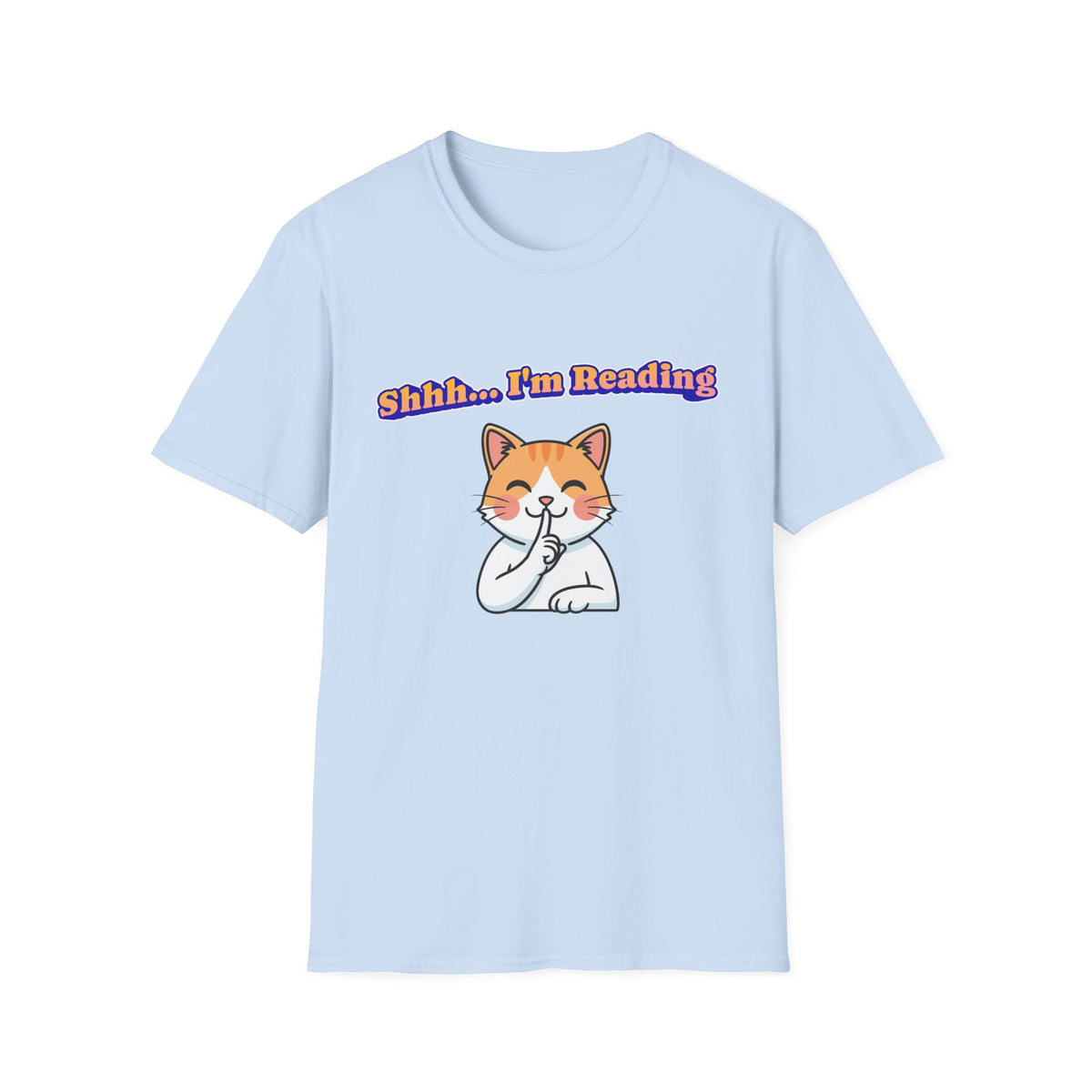 Shhh I'm Reading Cat T-Shirt | Funny Cat & Book Lover Gift Tee for Readers