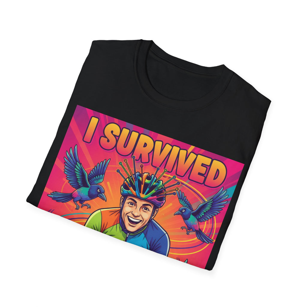 I Survived Magpie Season T-Shirt | Funny Cyclist Magpie Tee for Aussie Bike Riders