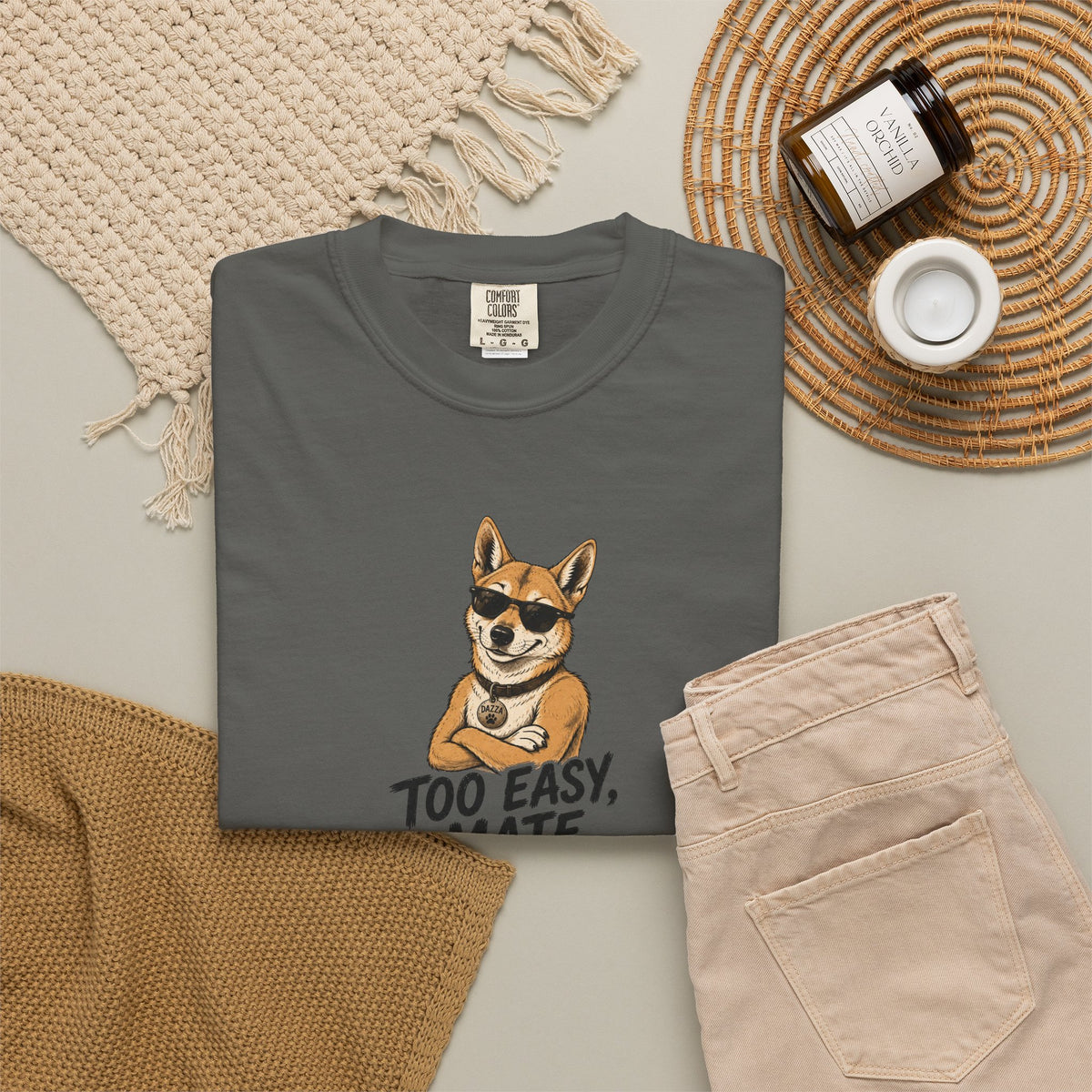 Cool Too Easy Mate Dog T-shirt | Dingo Sunglasses Graphic Tee