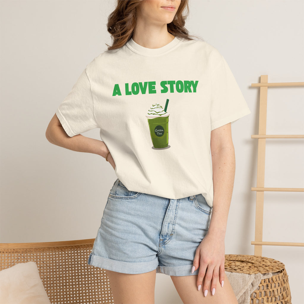 A Love Story Matcha Tee – Cute Matcha Drink Graphic T-Shirt