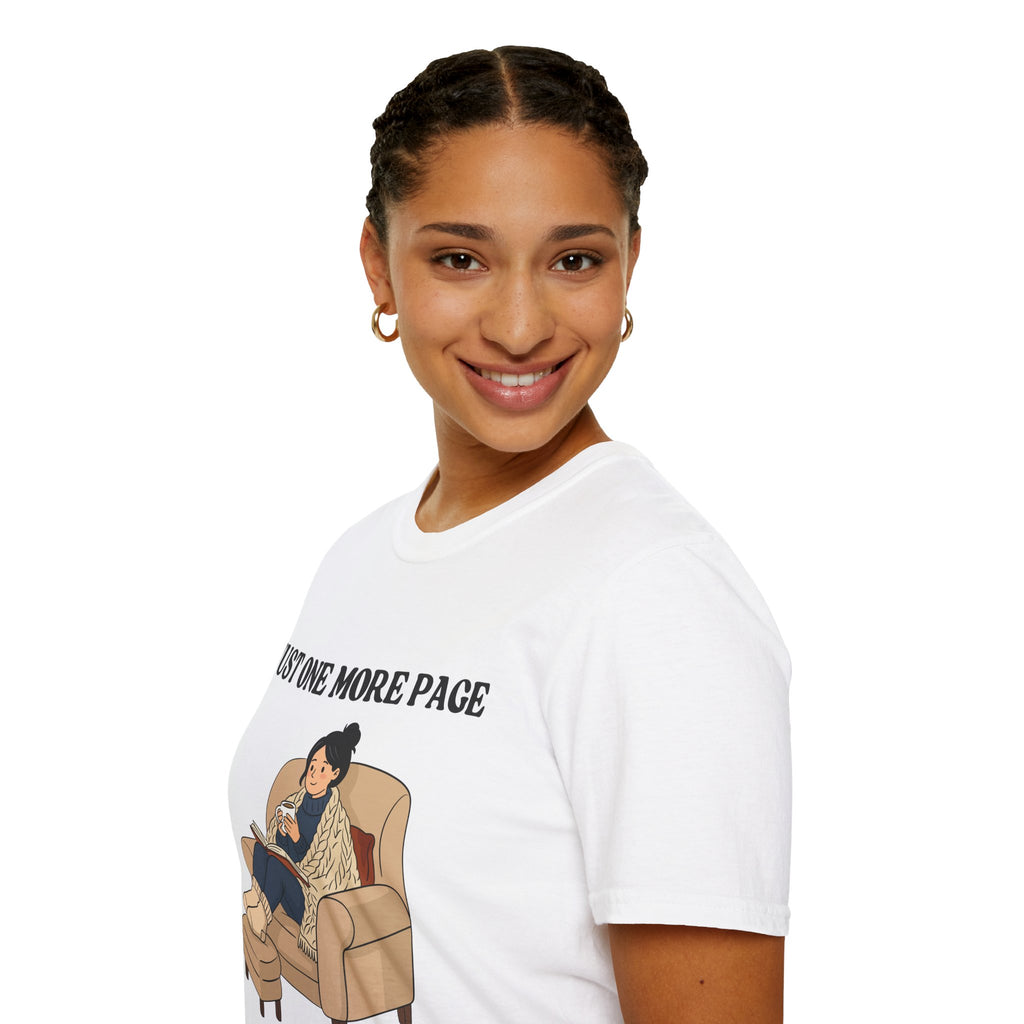 Just One More Page T-Shirt | Funny Book Lover Gift Tee for Night Readers & Book Clubs