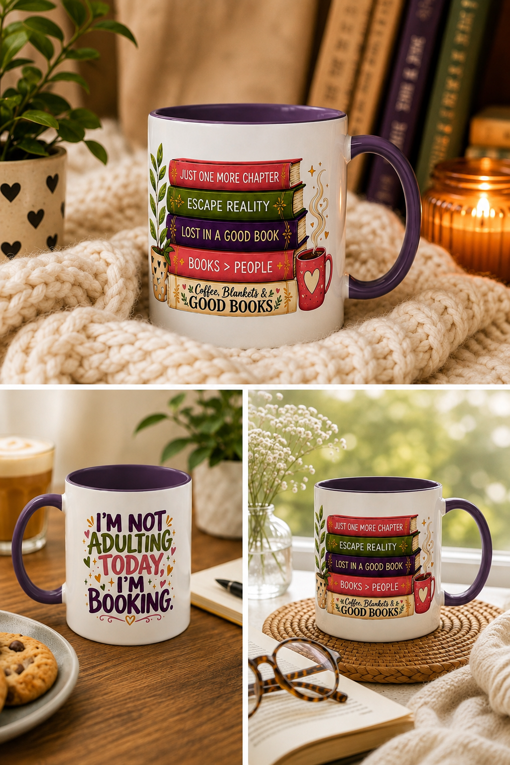 Book Lover “I’m Not Adulting Today, I’m Booking” Mug