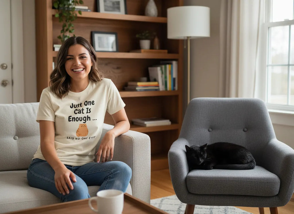 Just One Cat Is Enough T-Shirt | Cute Orange Cat Lover Gift Tee for Cat Mums