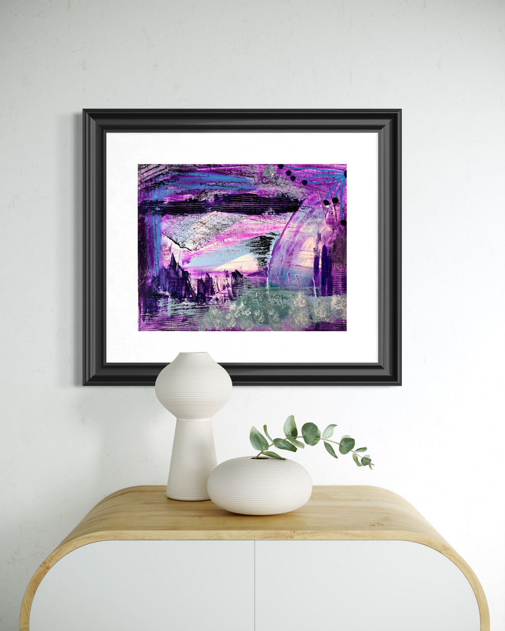 Lavender Forest Giclée Abstract Art Print | Passepartout Mounted Fine Art Print | Modern Colourful Wall Art