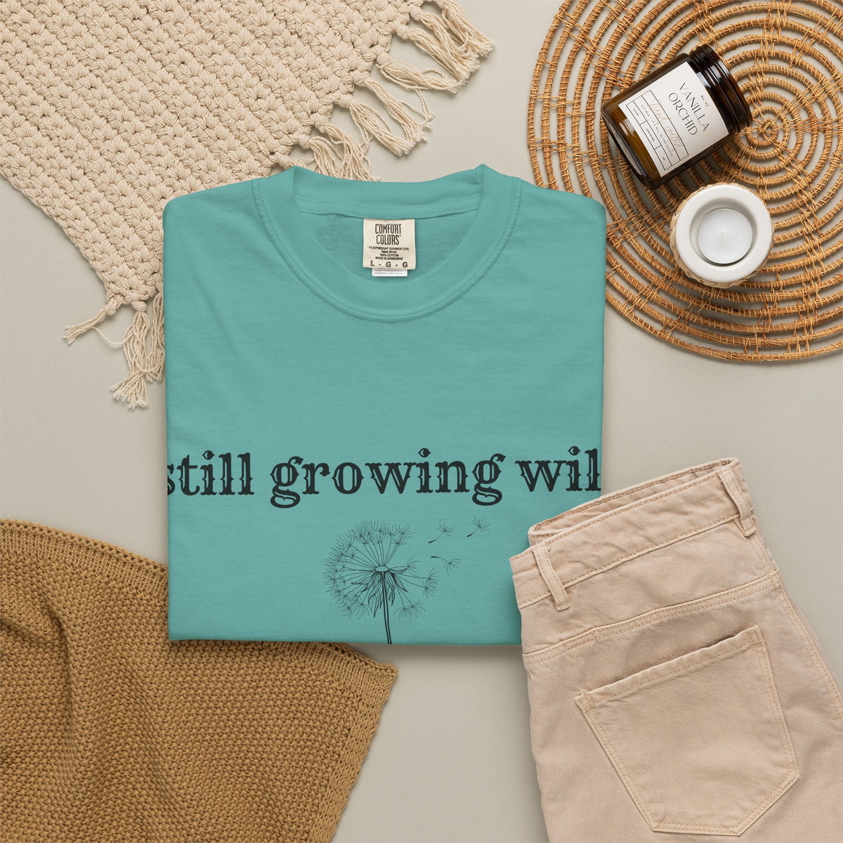 Still Growing Wild T-Shirt — Dandelion Graphic Tee (Boho Nature Vibe)