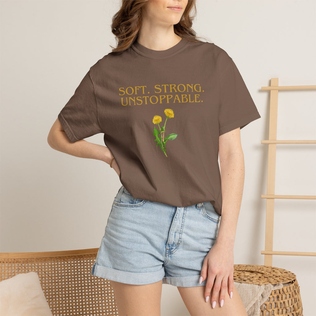 Soft. Strong. Unstoppable. T-Shirt — Floral Empowerment Tee