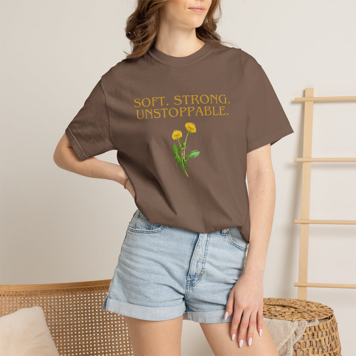 Soft. Strong. Unstoppable. T-Shirt — Floral Empowerment Tee