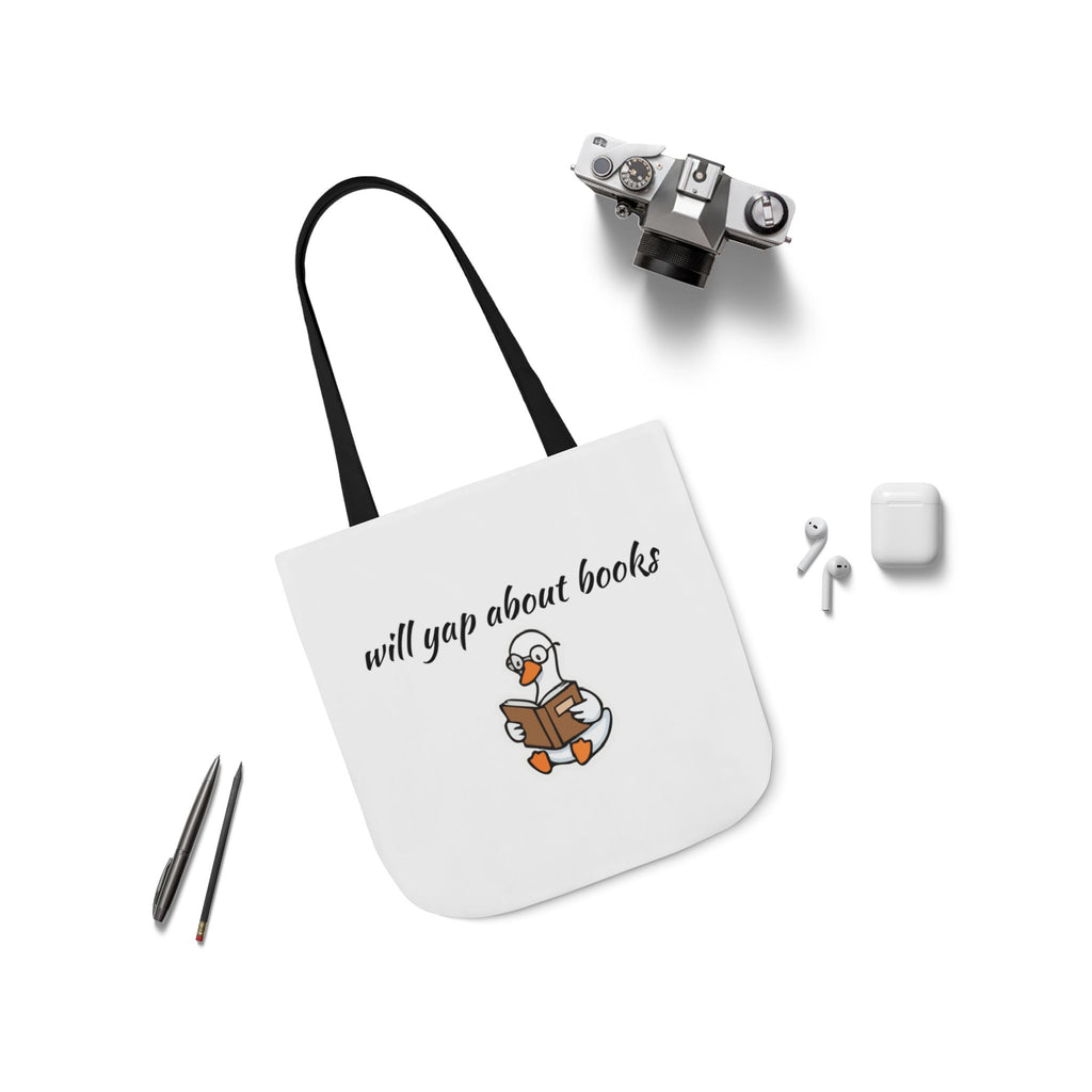 Will Yap About Books Duck Canvas Tote Bag | Cute Book Lover Gift Bag for Readers