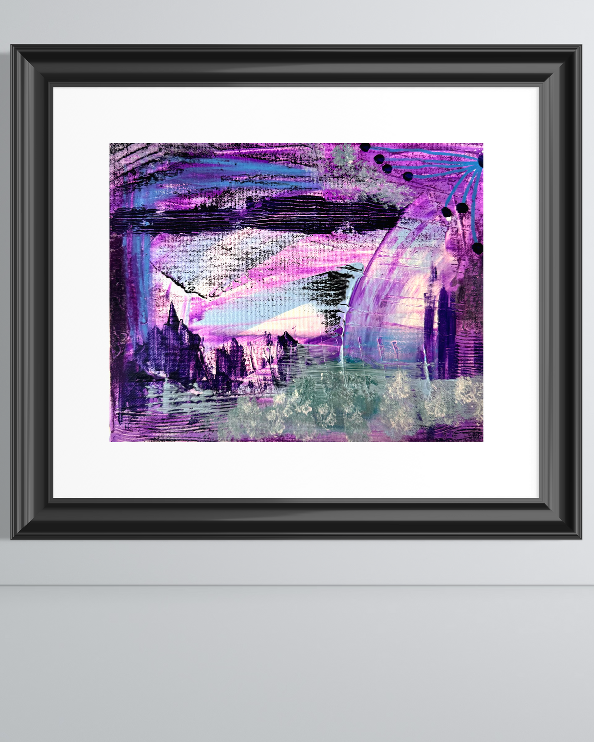 Lavender Forest Giclée Abstract Art Print | Passepartout Mounted Fine Art Print | Modern Colourful Wall Art