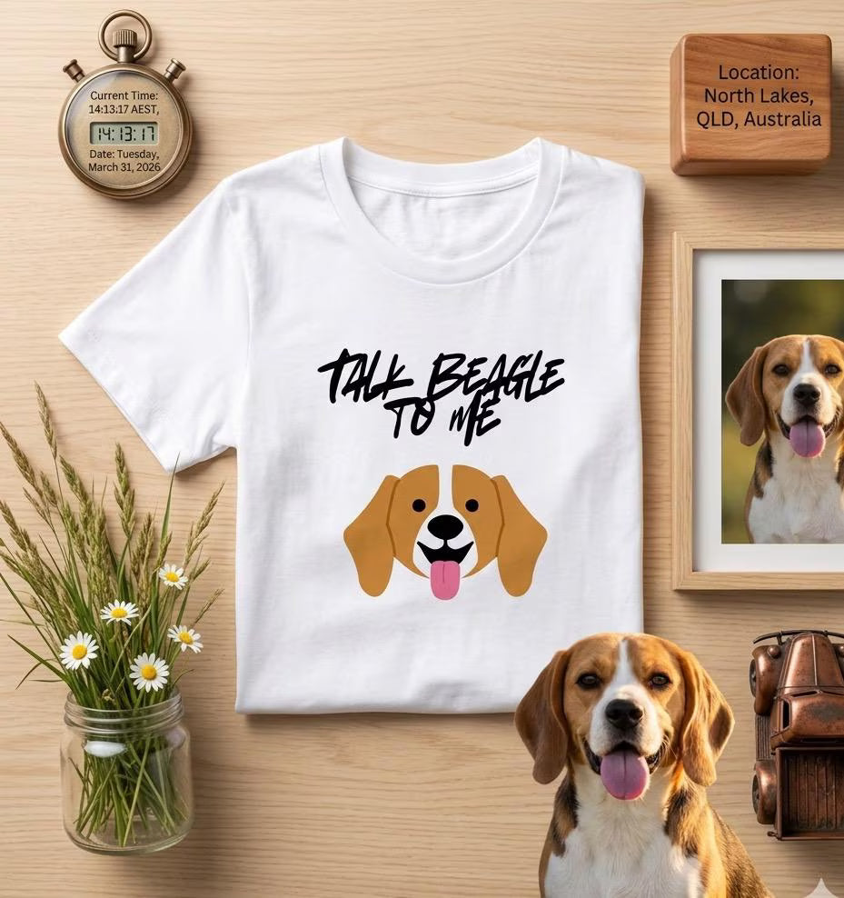 Talk Beagle to Me T-Shirt | Funny Beagle Dog Lover Gift Tee for Dog Mums & Dads