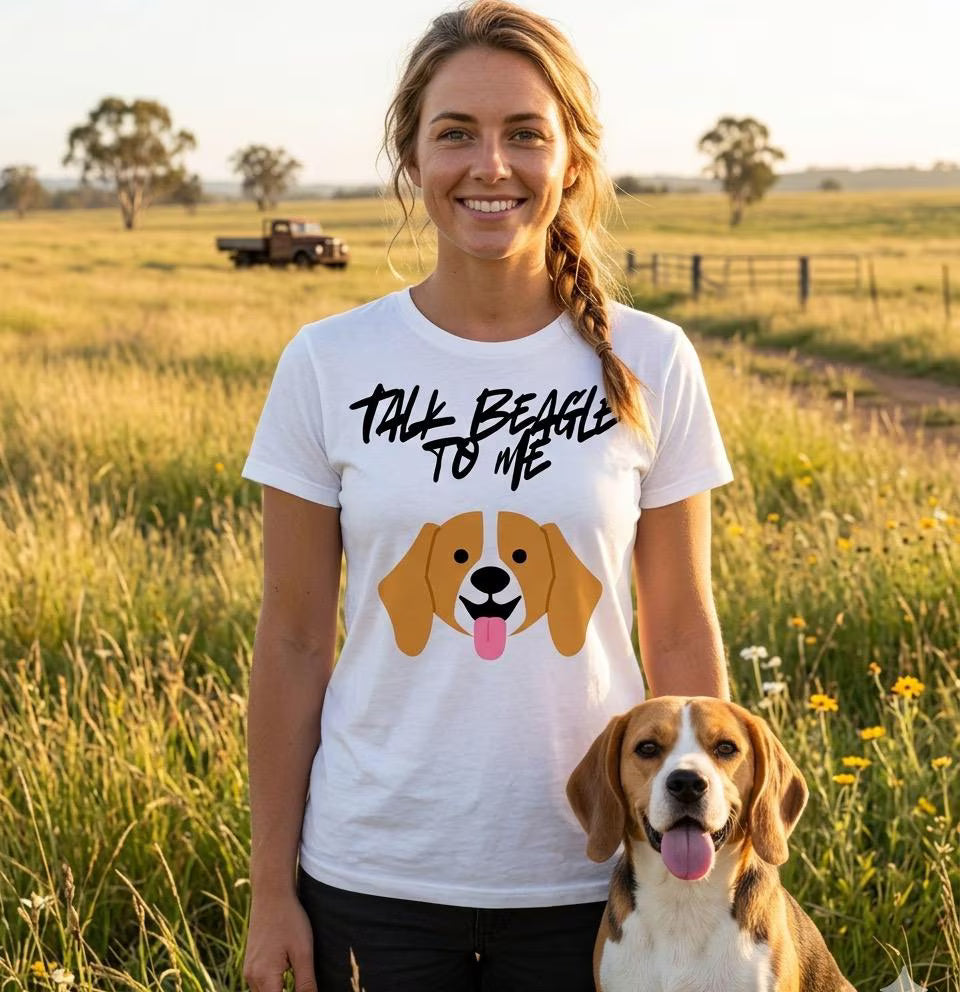 Talk Beagle to Me T-Shirt | Funny Beagle Dog Lover Gift Tee for Dog Mums & Dads