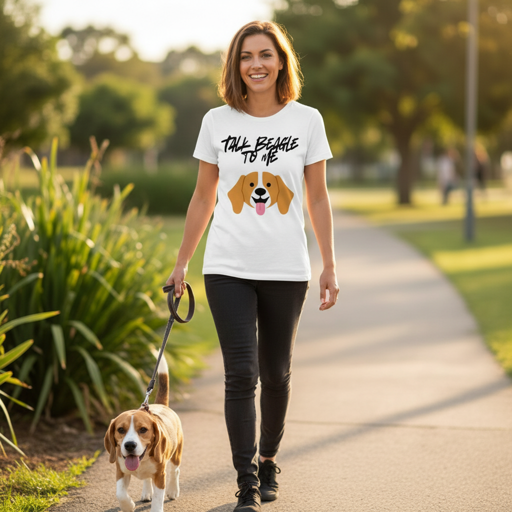 Talk Beagle to Me T-Shirt | Funny Beagle Dog Lover Gift Tee for Dog Mums & Dads