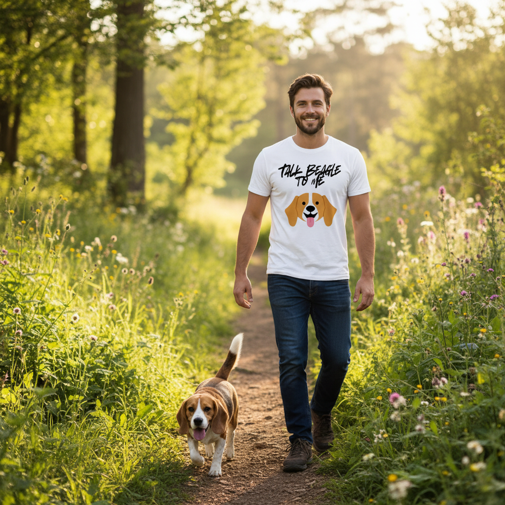 Talk Beagle to Me T-Shirt | Funny Beagle Dog Lover Gift Tee for Dog Mums & Dads