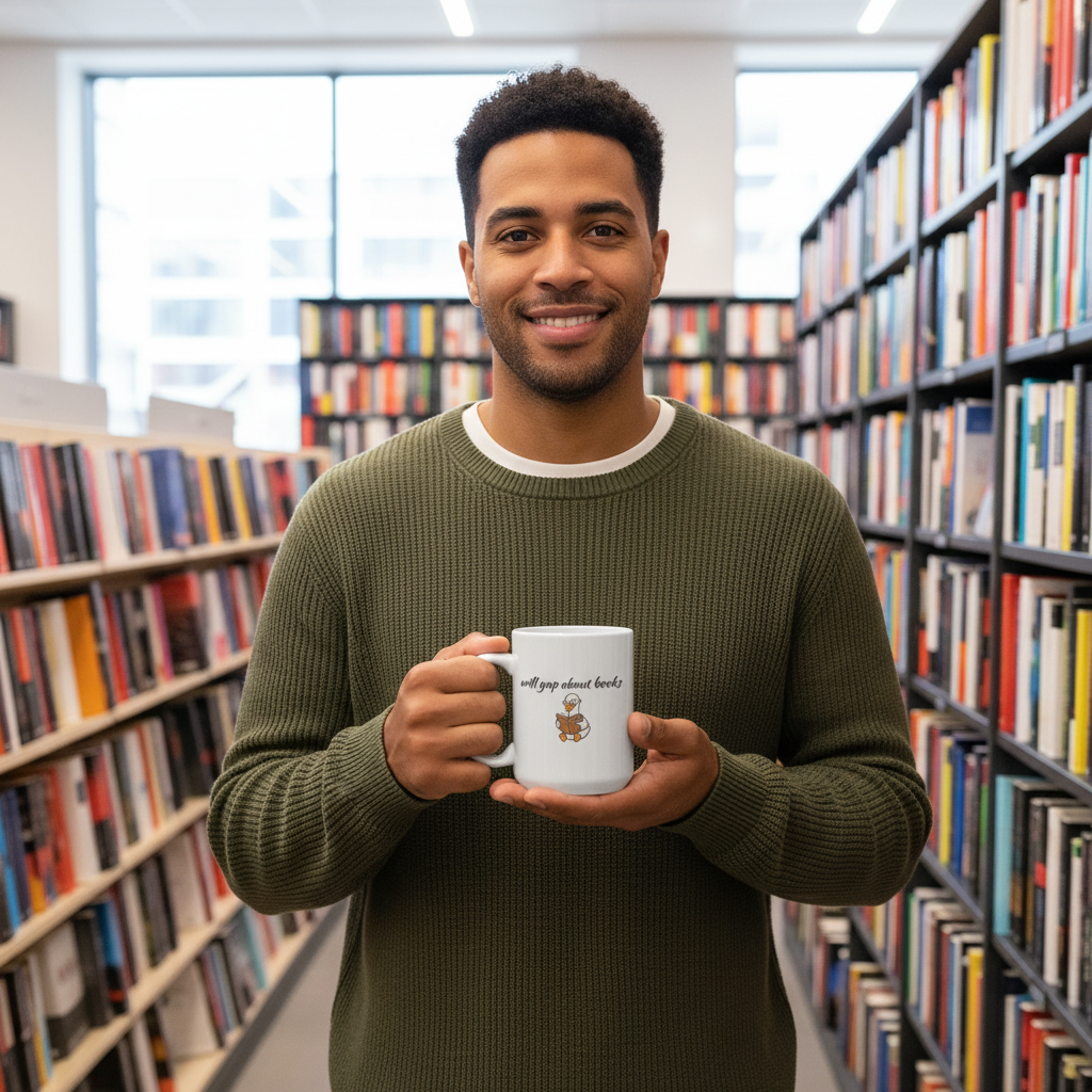 Will Yap About Books Duck Mug | Funny Book Lover Gift Mug for Readers & Book Club