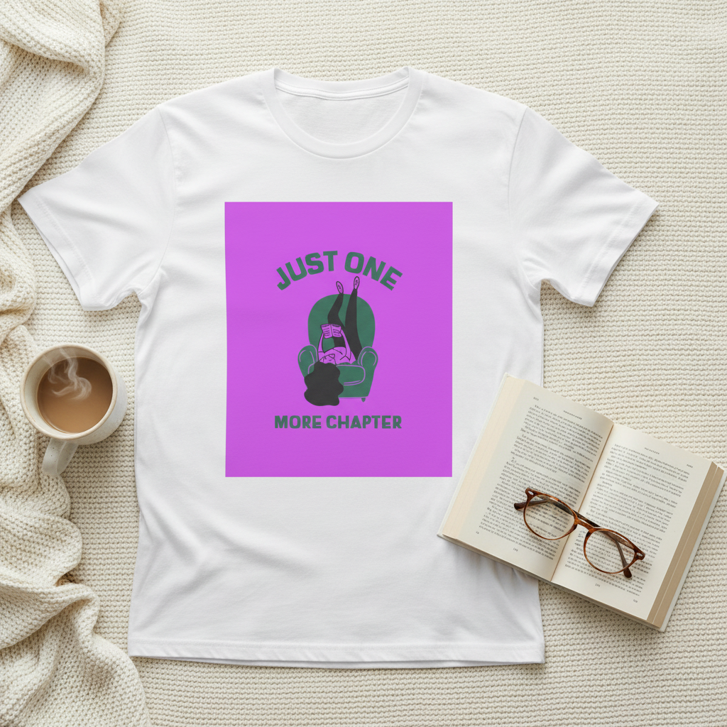 Just One More Chapter T-Shirt | Funny Book Lover Gift Tee for Readers & Book Club
