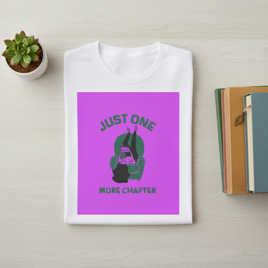 Just One More Chapter T-Shirt | Funny Book Lover Gift Tee for Readers & Book Club