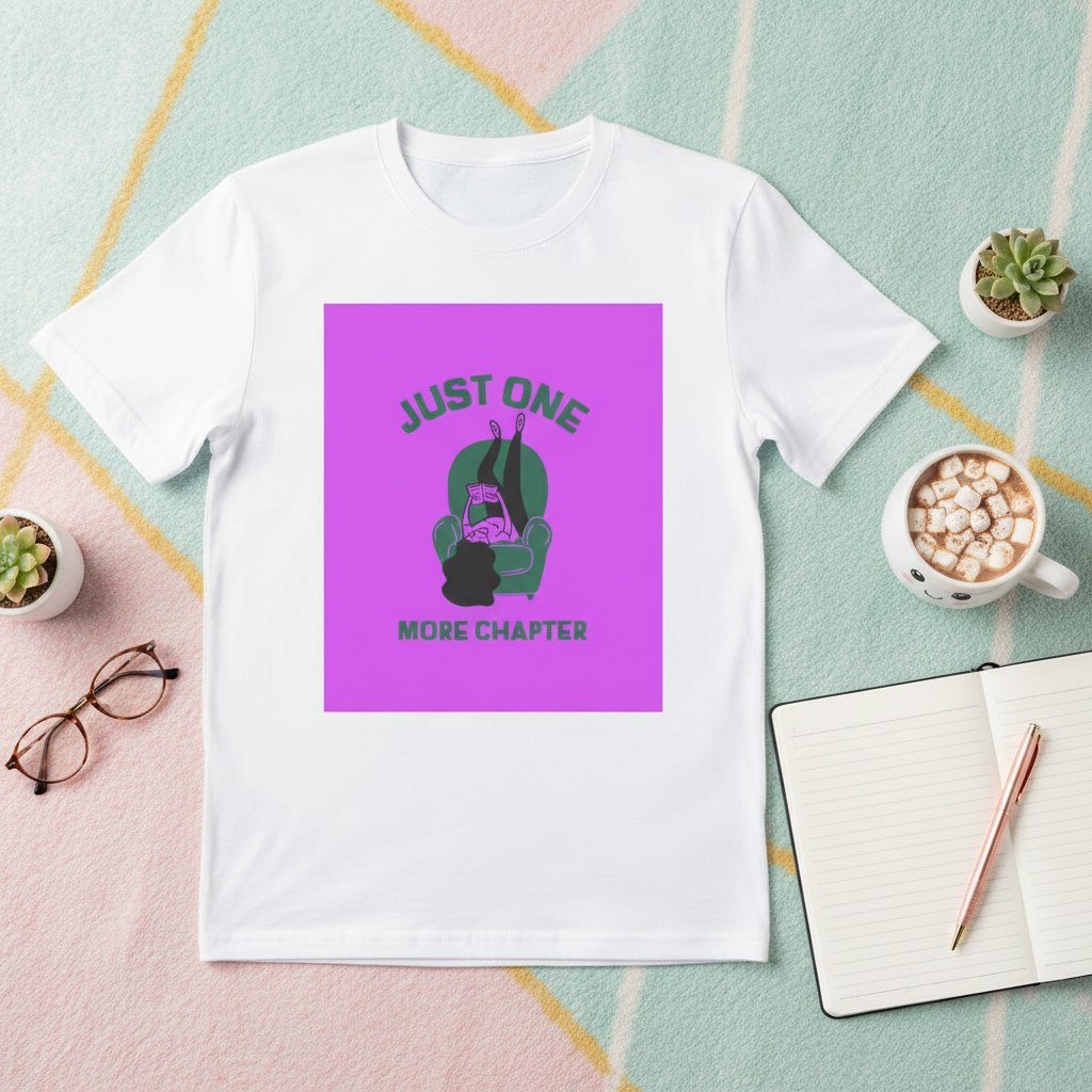 Just One More Chapter T-Shirt | Funny Book Lover Gift Tee for Readers & Book Club