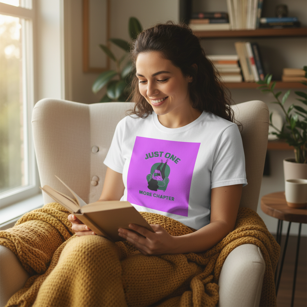 Just One More Chapter T-Shirt | Funny Book Lover Gift Tee for Readers & Book Club