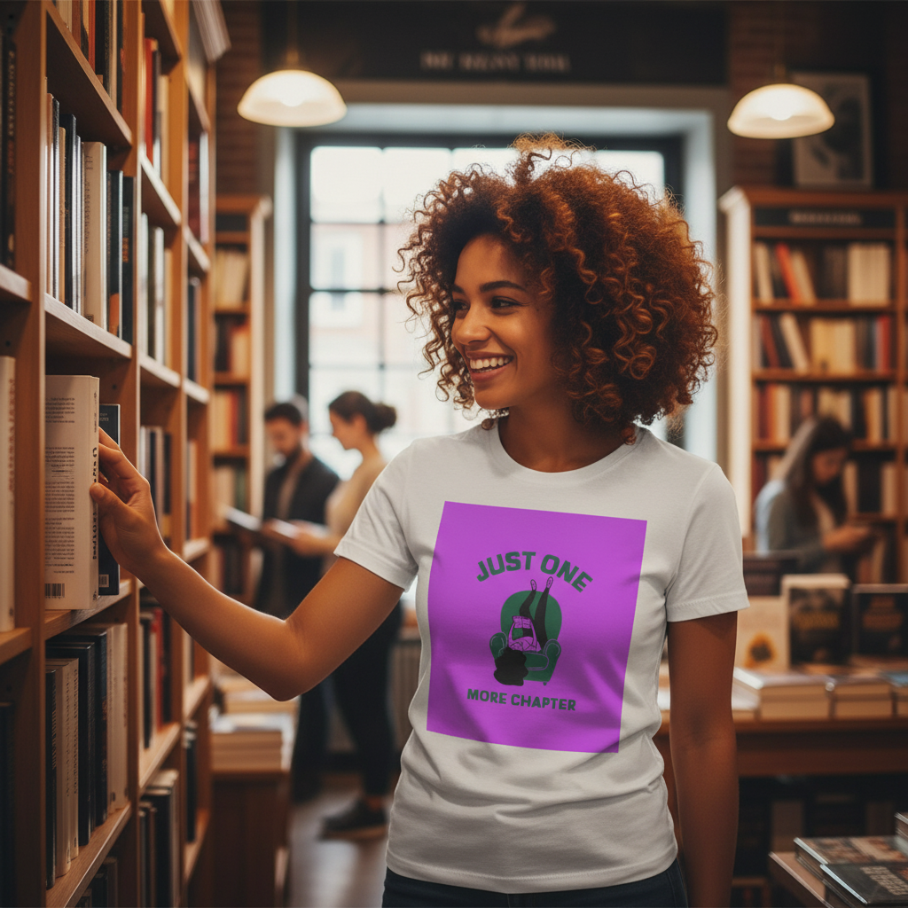 Just One More Chapter T-Shirt | Funny Book Lover Gift Tee for Readers & Book Club