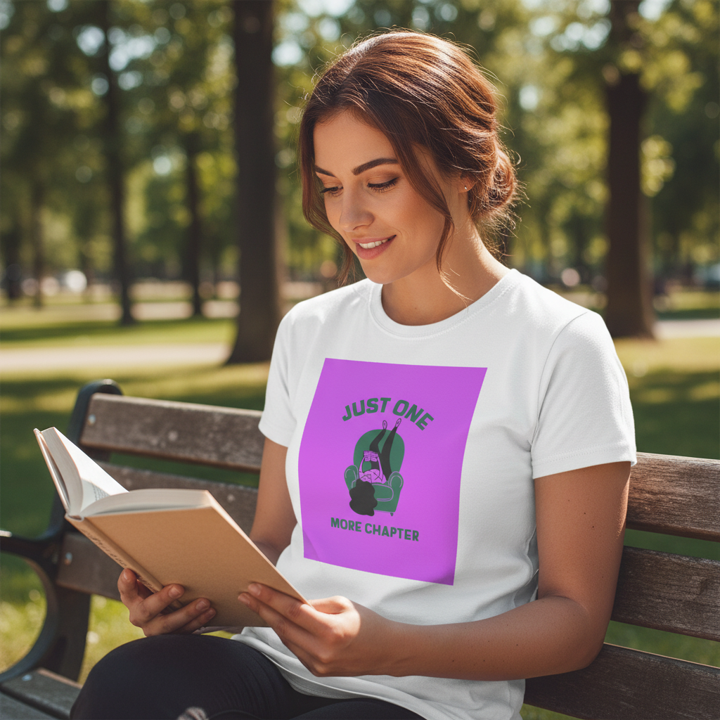 Just One More Chapter T-Shirt | Funny Book Lover Gift Tee for Readers & Book Club