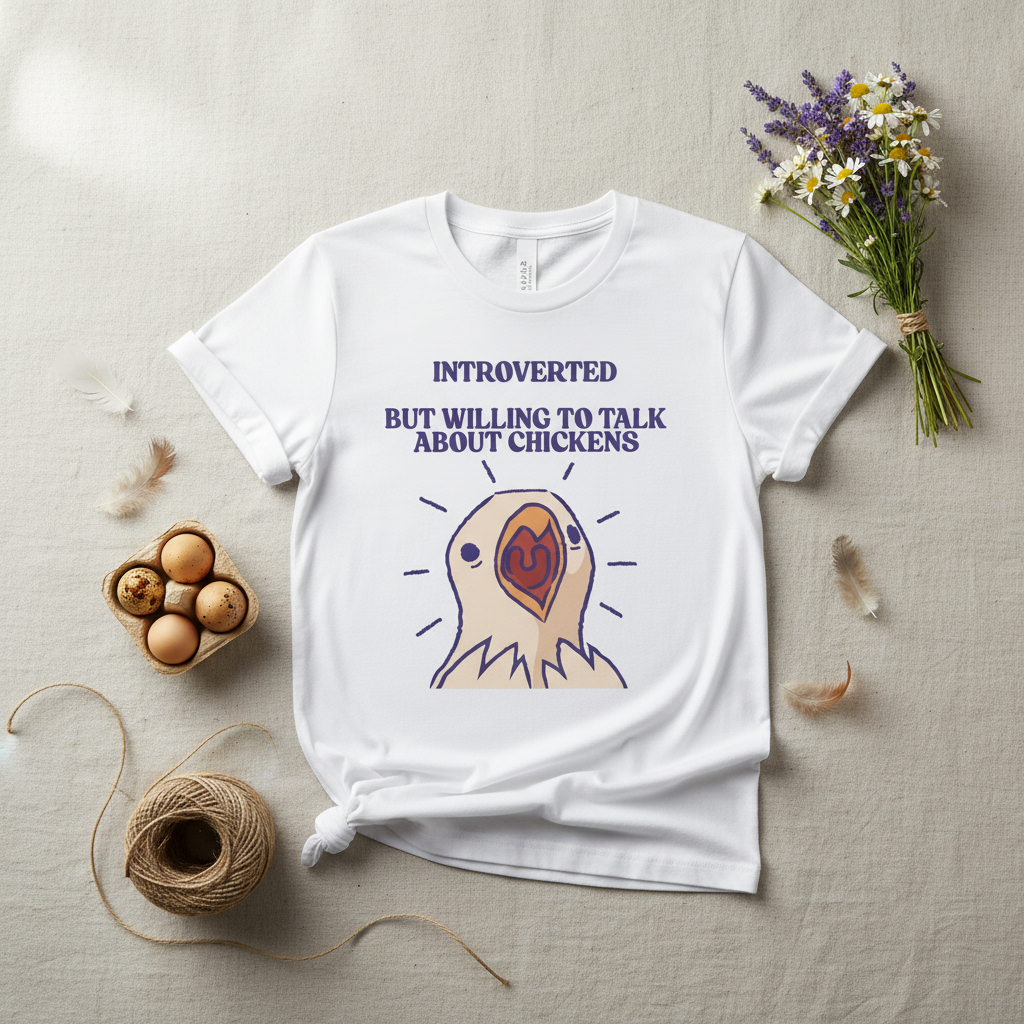 Introverted Chicken Lover T-Shirt | Funny Farm Chicken Gift Tee for Chicken Keepers