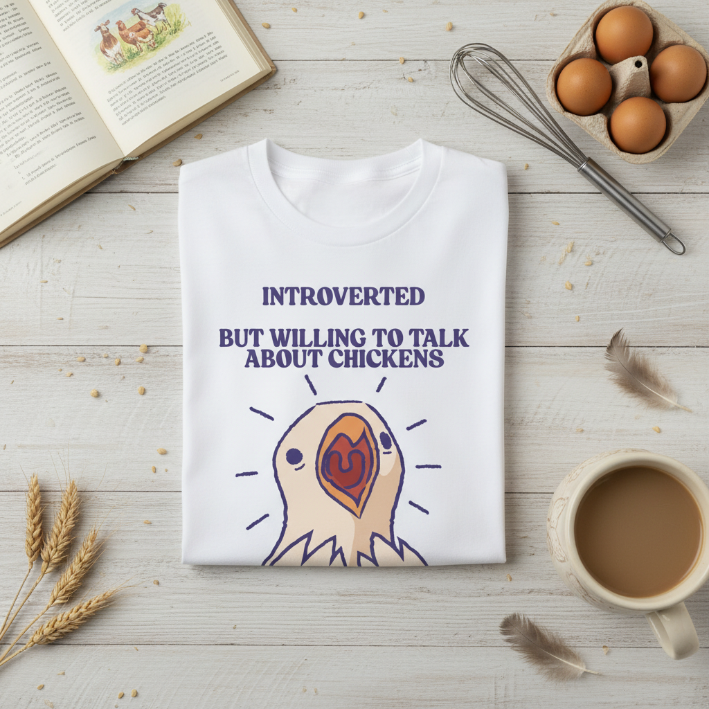 Introverted Chicken Lover T-Shirt | Funny Farm Chicken Gift Tee for Chicken Keepers