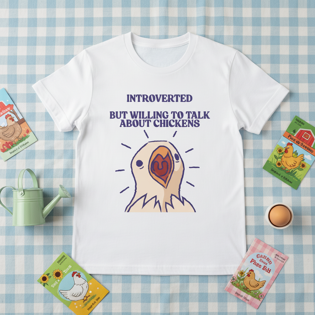 Introverted Chicken Lover T-Shirt | Funny Farm Chicken Gift Tee for Chicken Keepers