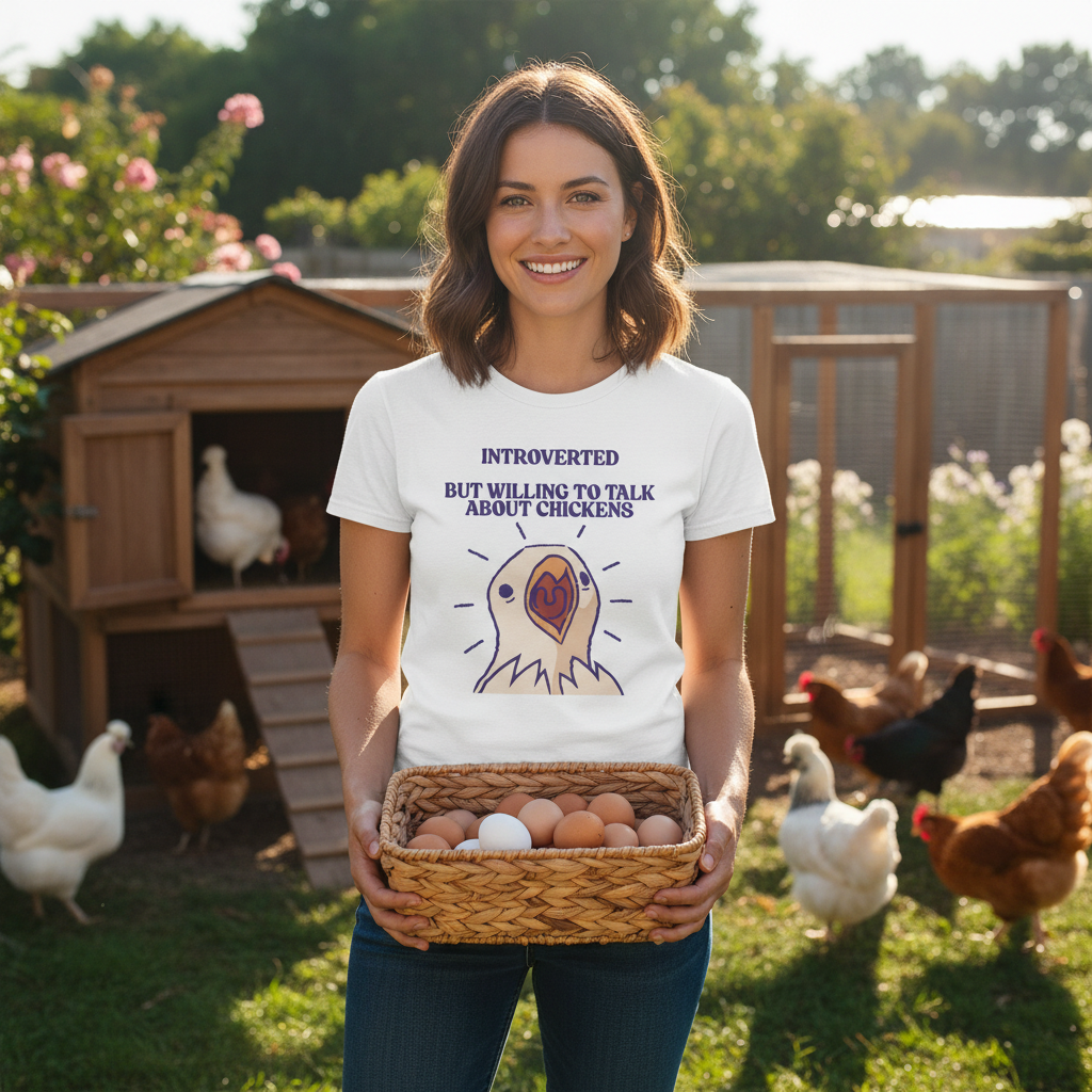 Introverted Chicken Lover T-Shirt | Funny Farm Chicken Gift Tee for Chicken Keepers