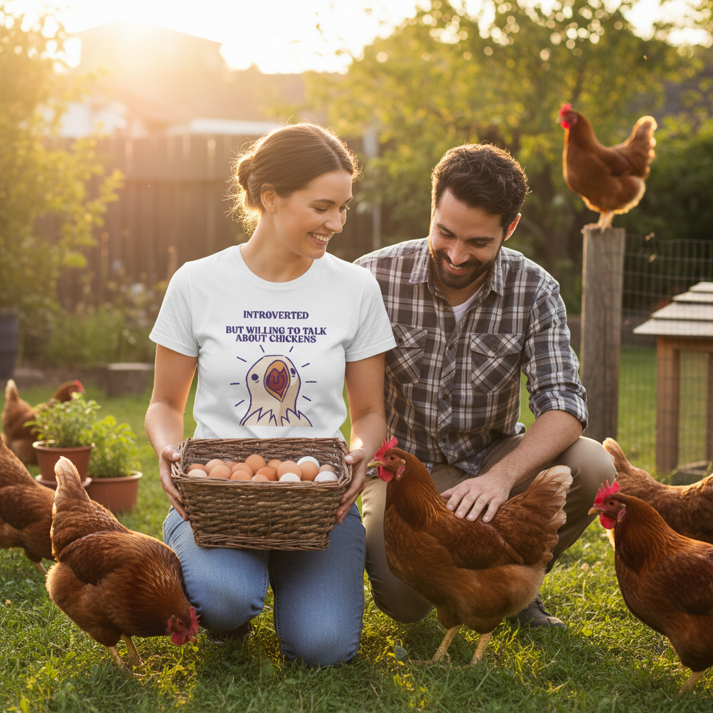 Introverted Chicken Lover T-Shirt | Funny Farm Chicken Gift Tee for Chicken Keepers