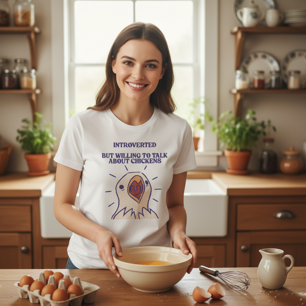 Introverted Chicken Lover T-Shirt | Funny Farm Chicken Gift Tee for Chicken Keepers