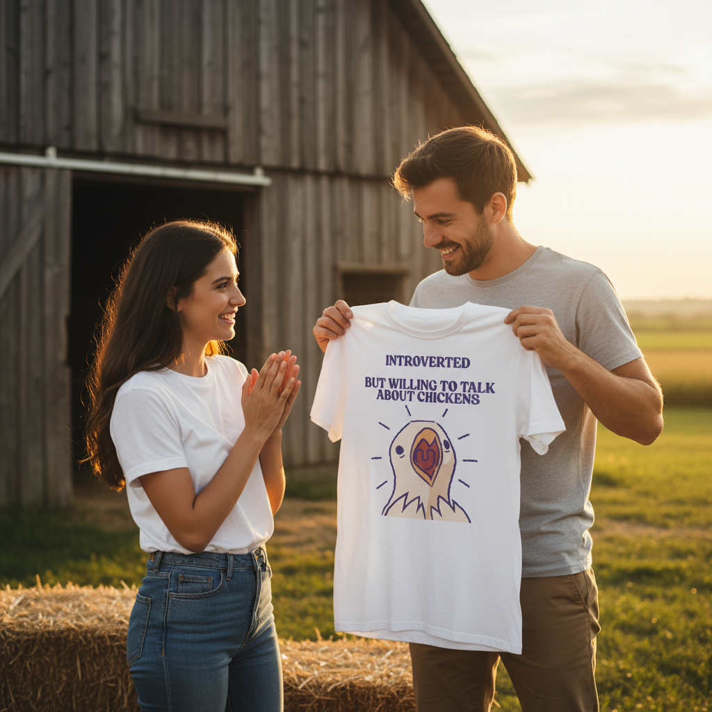 Introverted Chicken Lover T-Shirt | Funny Farm Chicken Gift Tee for Chicken Keepers