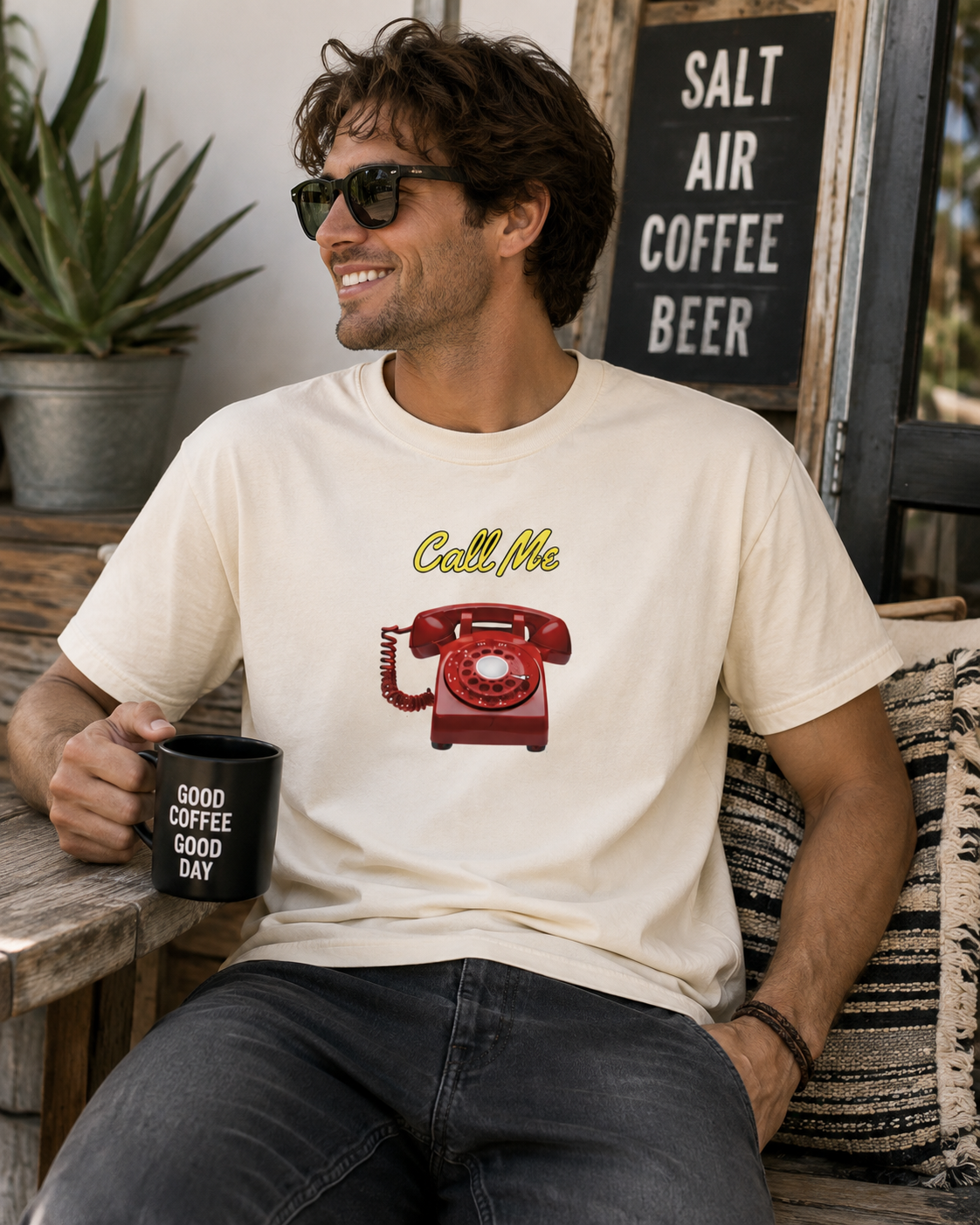 Call Me Red Rotary Phone T-shirt | Vintage Telephone Graphic | Retro