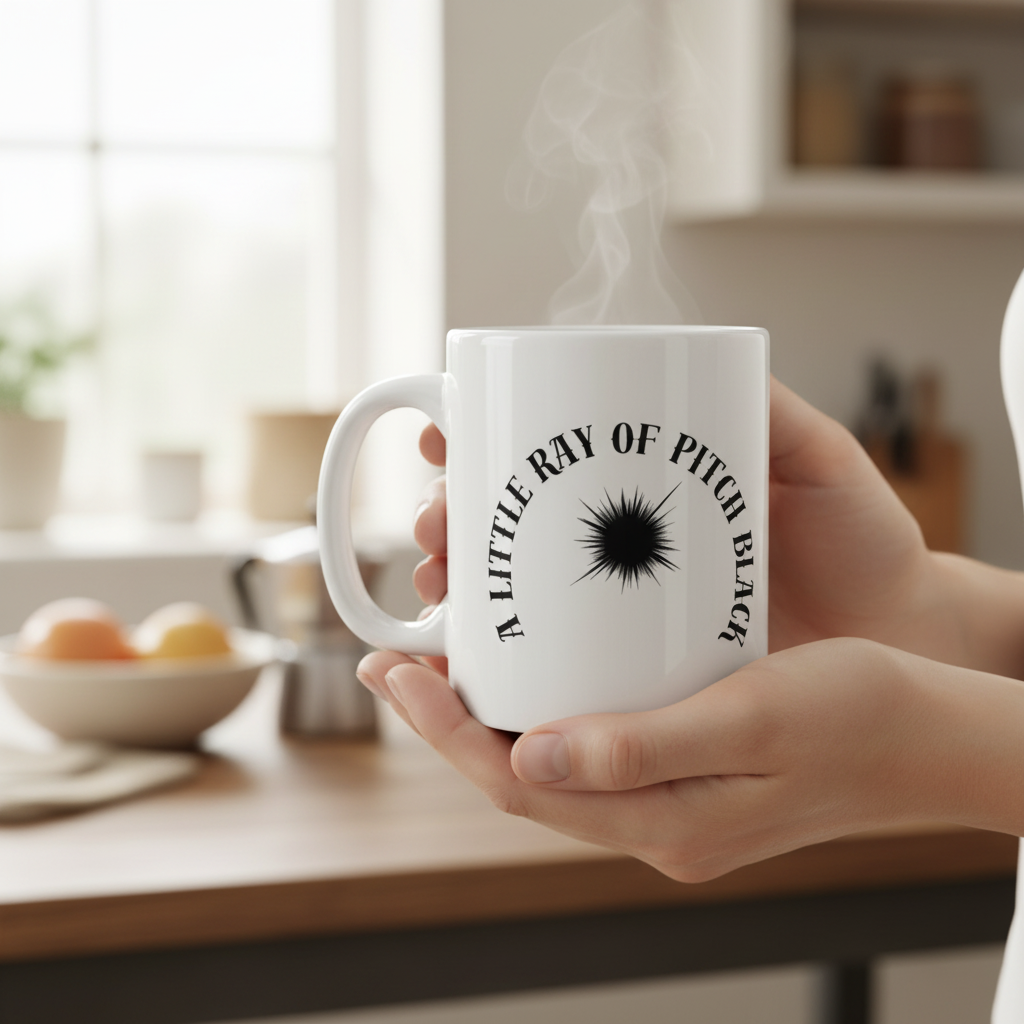 Little Ray of Pitch Black Mug | Ceramic Coffee Cup 11oz