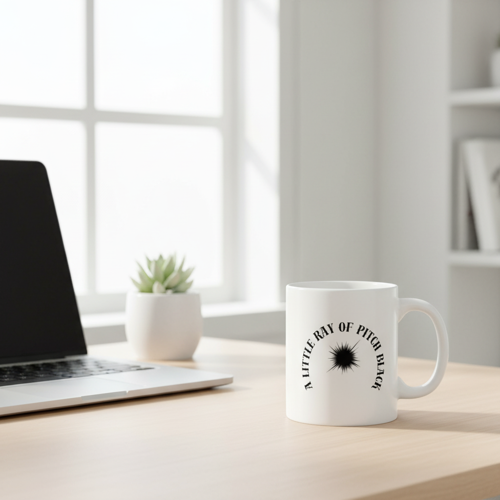 Little Ray of Pitch Black Mug | Ceramic Coffee Cup 11oz
