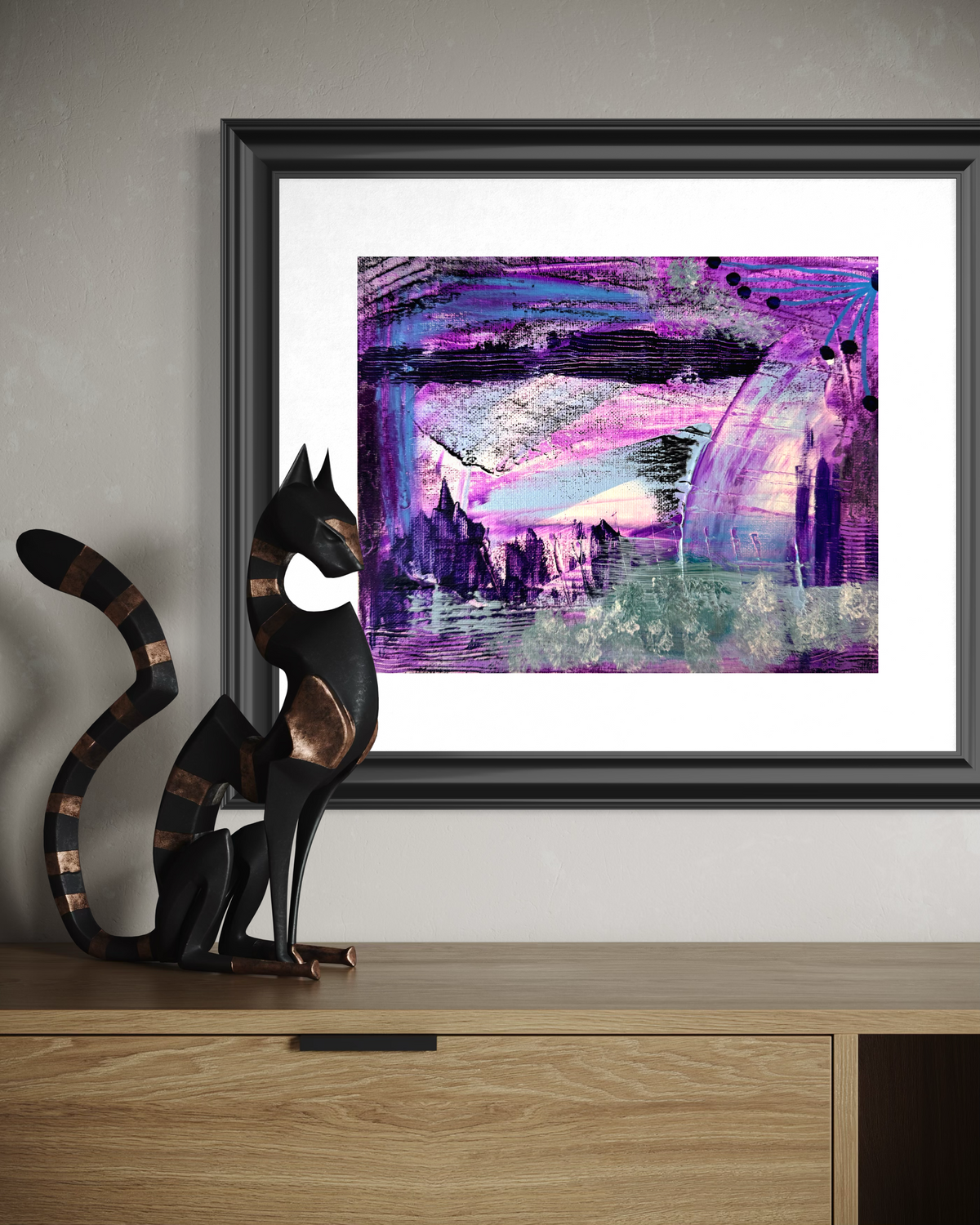Lavender Forest Giclée Abstract Art Print | Passepartout Mounted Fine Art Print | Modern Colourful Wall Art