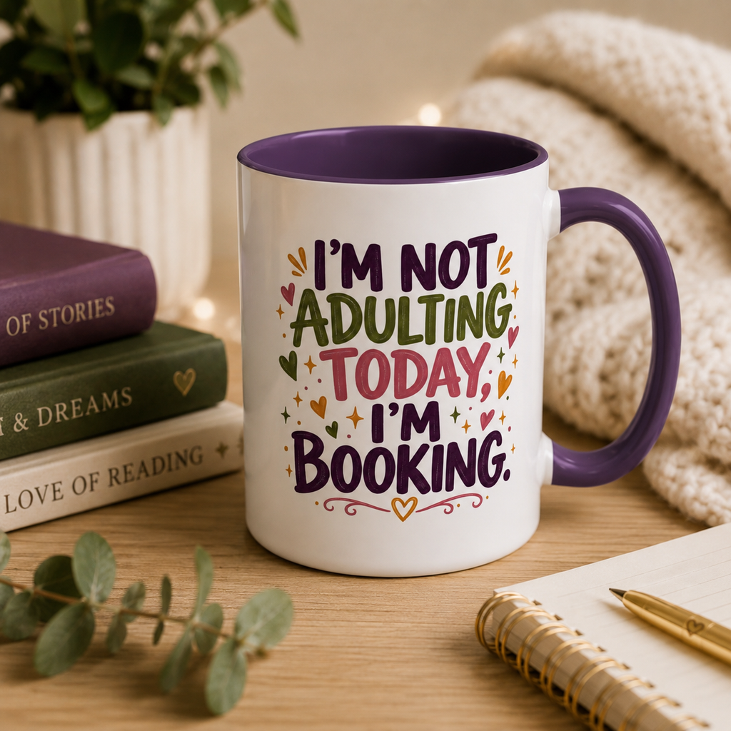Book Lover “I’m Not Adulting Today, I’m Booking” Mug