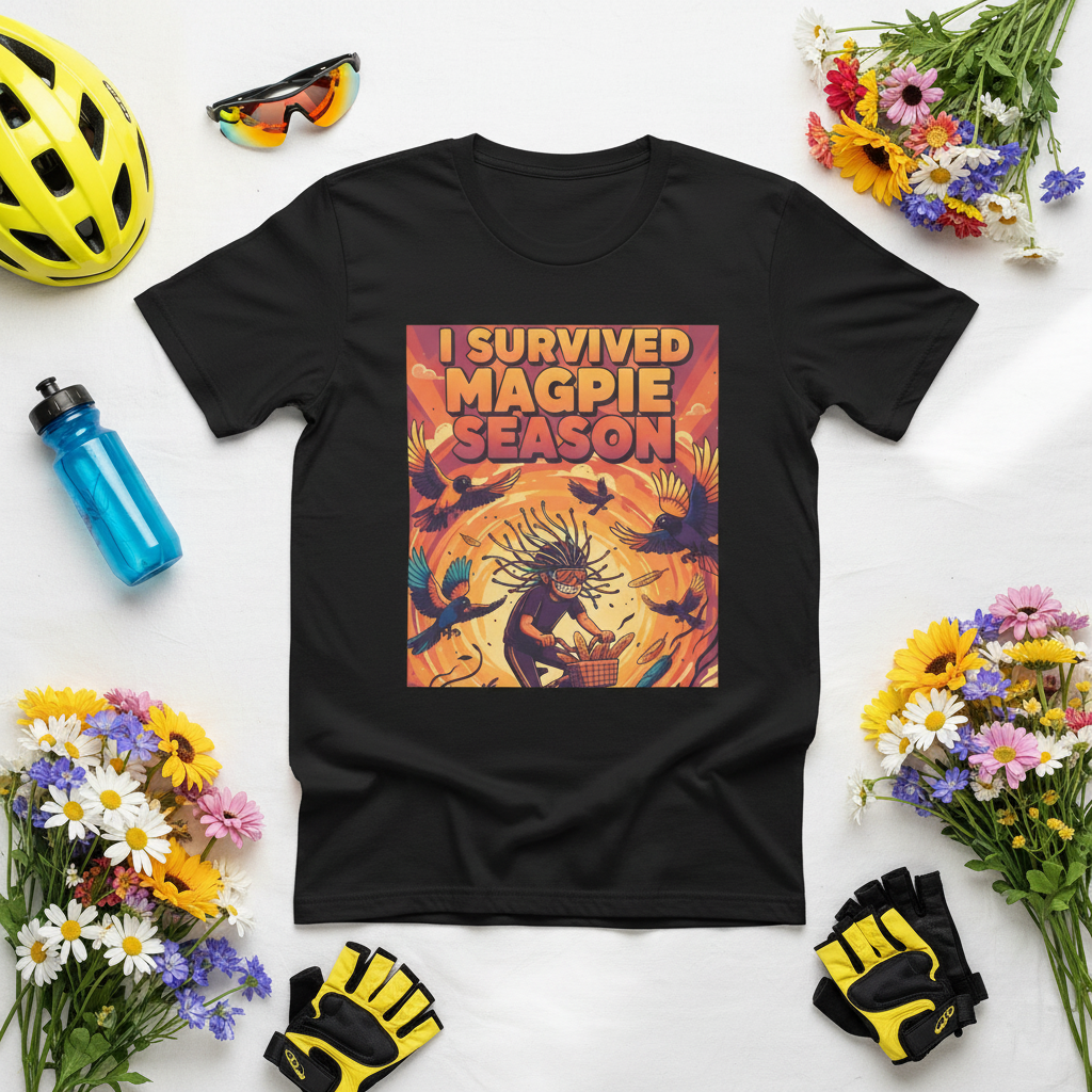 I Survived Magpie Season T-Shirt | Funny Australian Bird Tee for Aussie Humour Fans