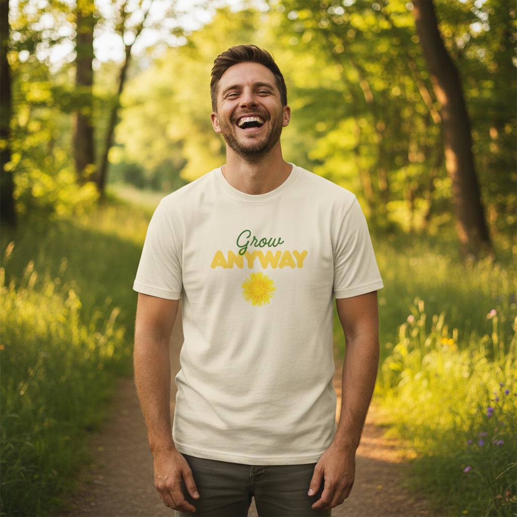 Grow Anyway T-Shirt — Floral Positive Vibe Tee