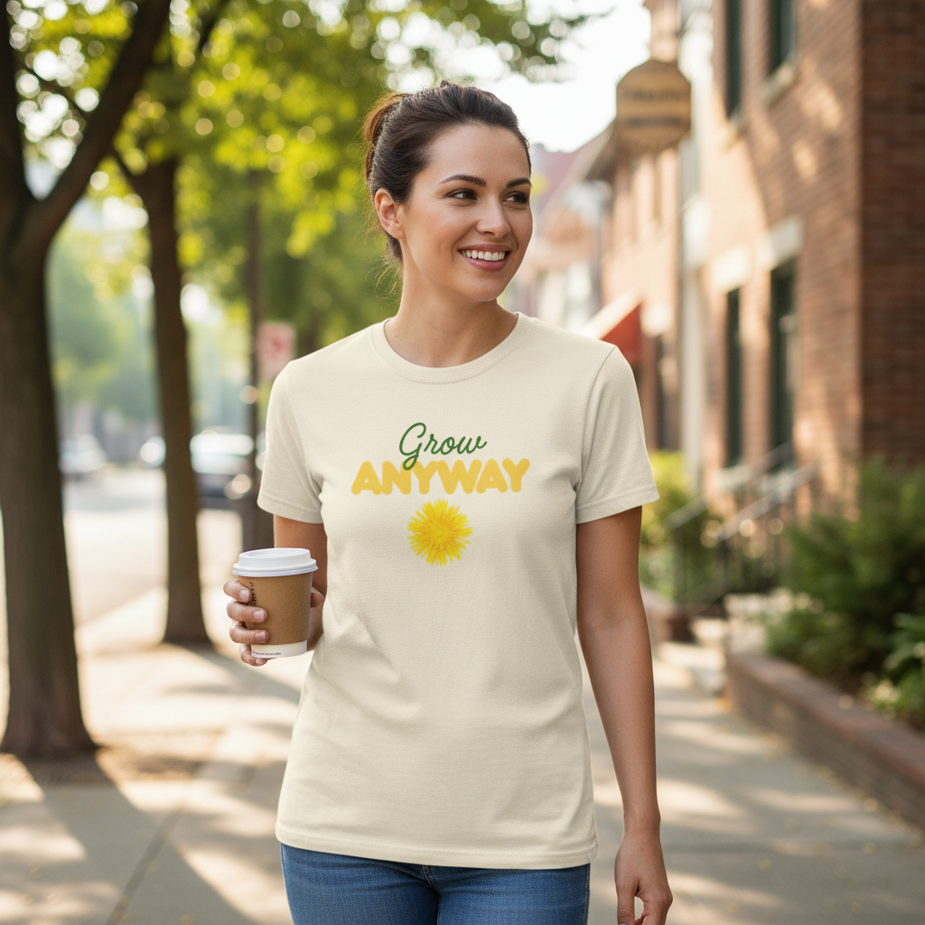 Grow Anyway T-Shirt — Floral Positive Vibe Tee