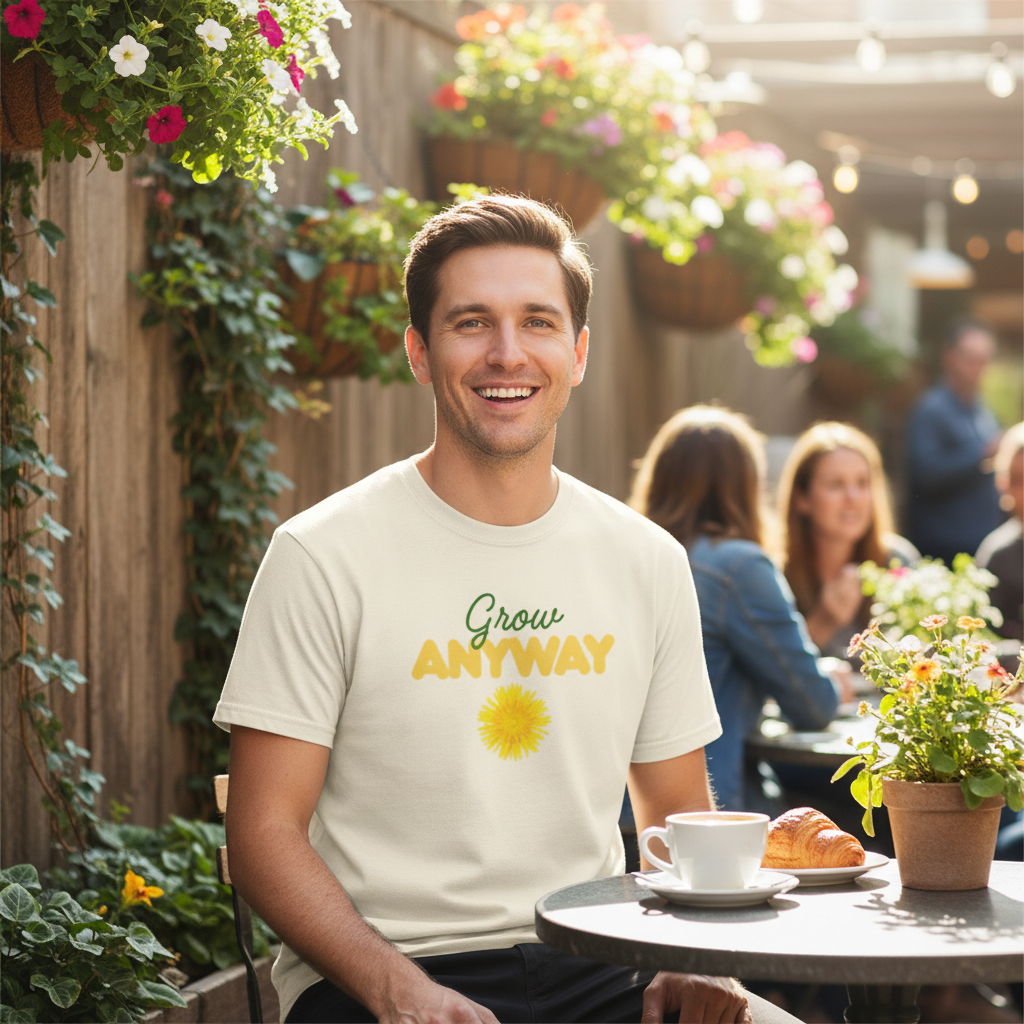 Grow Anyway T-Shirt — Floral Positive Vibe Tee